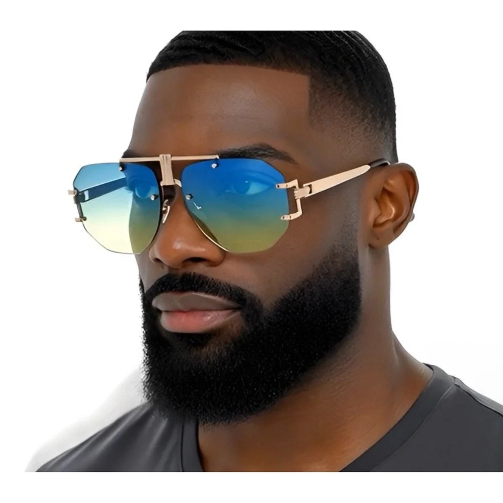 Men Women Classic Green Modern Retro Shield Party Club‎ Rave SUN GLASSES Lentes